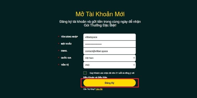 Form đăng ký tài khoản iBet trên trình duyệt máy tính với các trường thông tin cơ bản