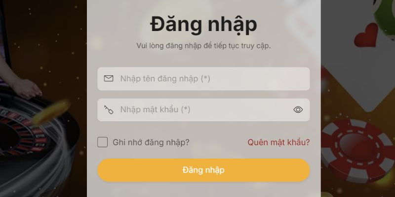 Giao diện đăng nhập iBet trên trình duyệt với ô điền tên đăng nhập và mật khẩu