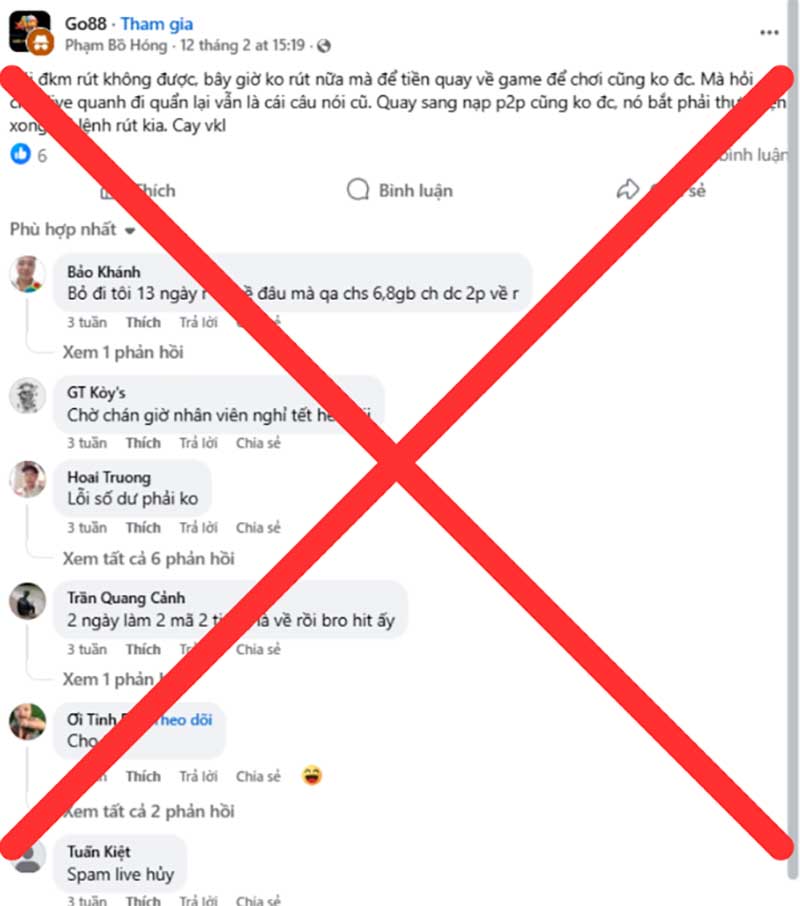 Bài viết tố cáo Go88 vô căn cứ